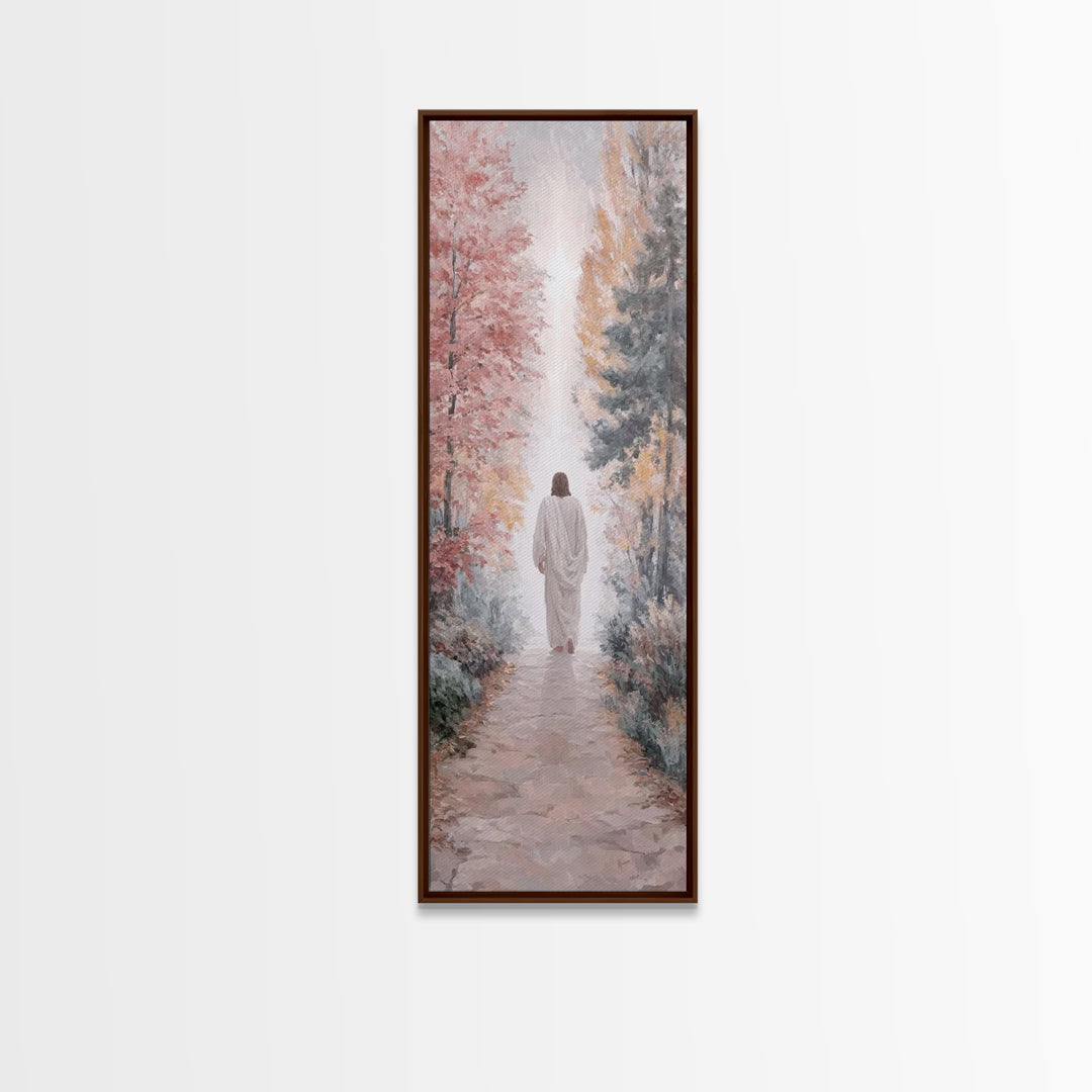 Path Of Light – Framed Canvas Print – Christian Wall Art – Jesus Painting – Christian Art Canvas – Tall Narrow Wall Art