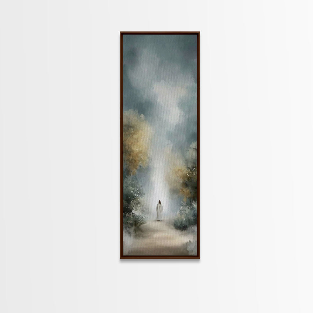 Silent Heaven Path – Framed Canvas Print – Jesus Painting – Christian Art Canvas – Christian Wall Art – Skinny Art – Christian Christmas Ar