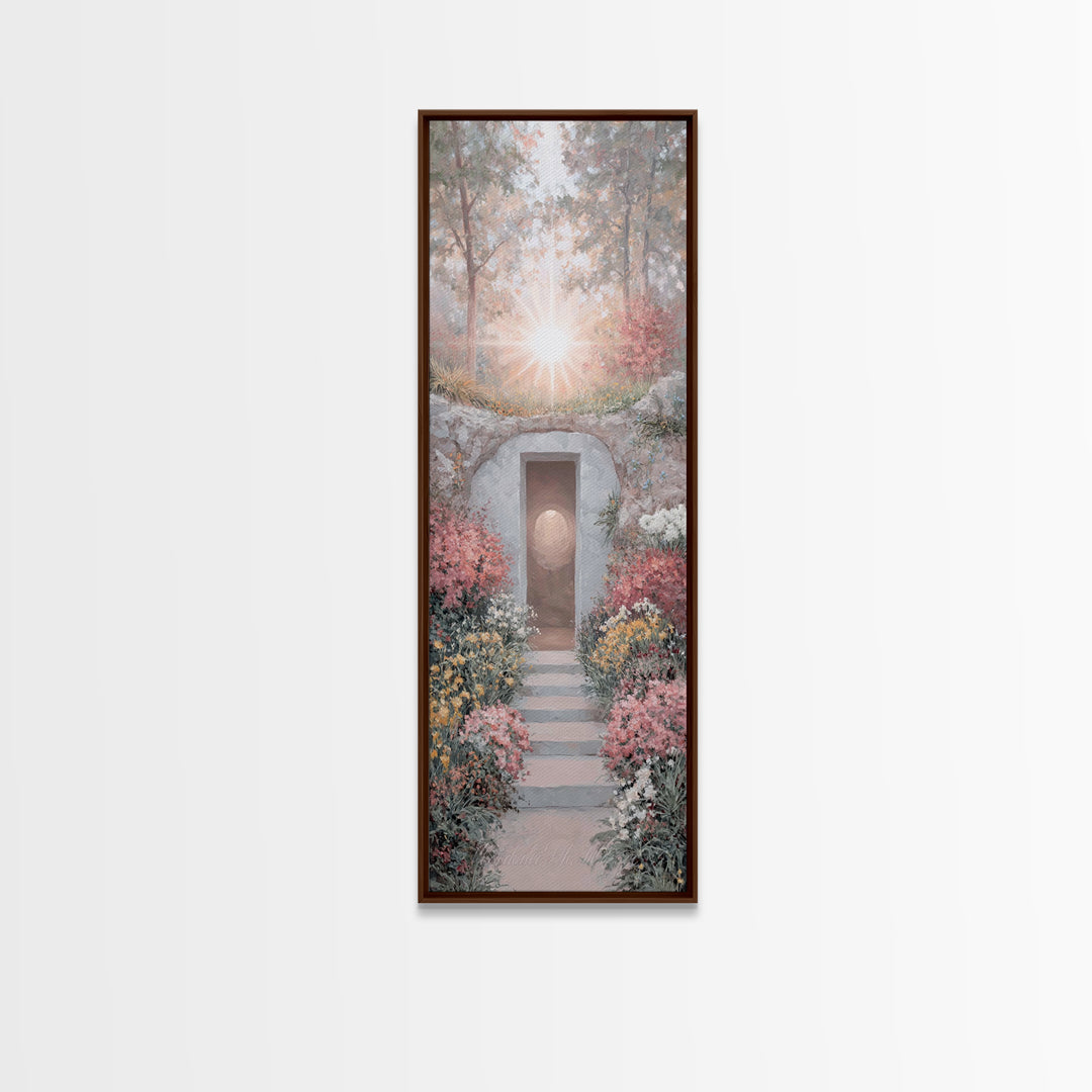 Empty Stone Light – Framed Canvas Print – Christian Art Canvas – Narrow Art – Christian Wall Art – Jesus Painting – Christian Christmas Art