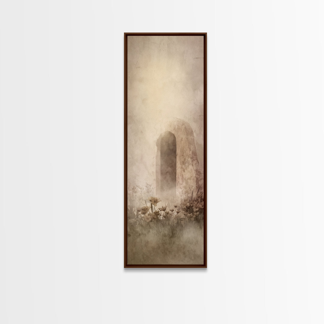 Holy Dawn Passage – Framed Canvas Print – Christian Art Canvas – Christian Christmas Art – Jesus Painting – Tall Narrow Wall Art