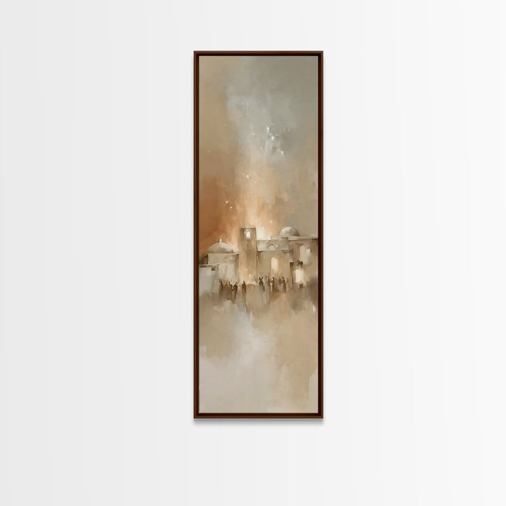 Bethlehem Dawn Hush – Framed Canvas Print – Skinny Art – Christian Art Print – Christmas Wall Art – Christian Art Canvas – Christian Decor