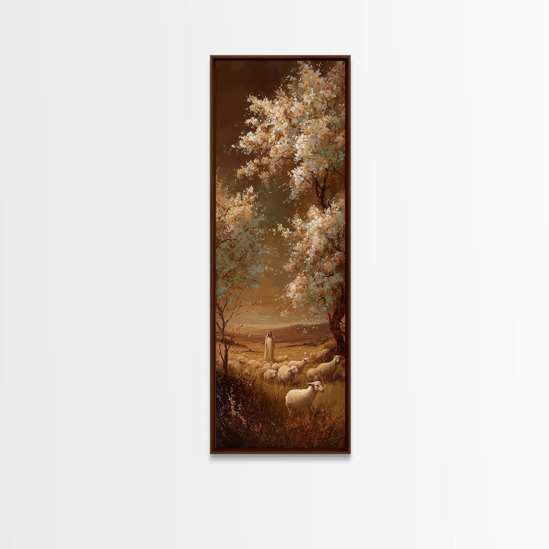 Fields Of Promise – Framed Canvas Print – Christian Wall Art – Christian Art Canvas – Tall Narrow Wall Art – Jesus Painting – Christian Gif