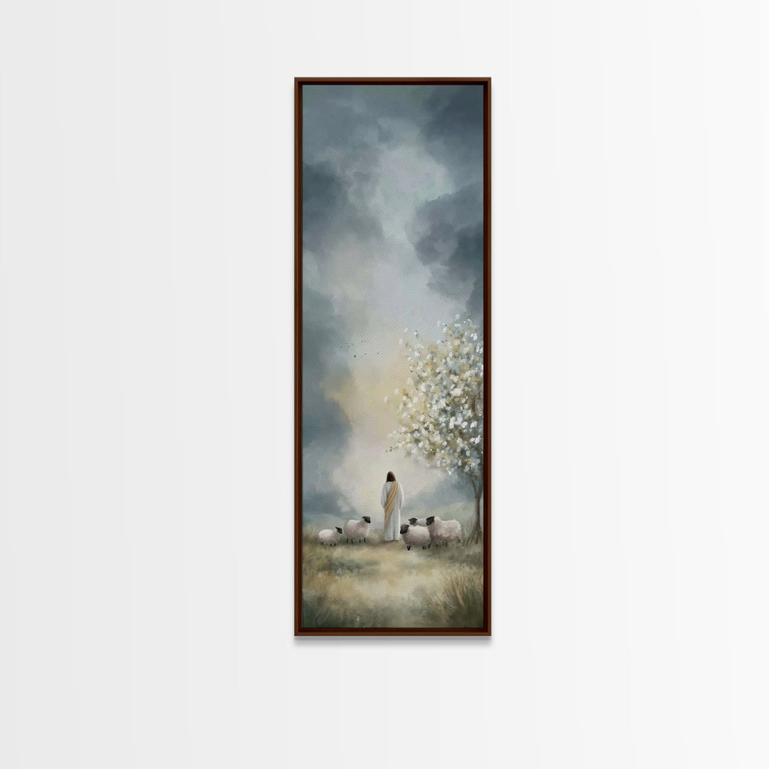 Heavenly Bloom Path – Framed Canvas Print – Christian Art Work – Minimalist Christian Art – Skinny Art – Christian Wall Art – Jesus Christm