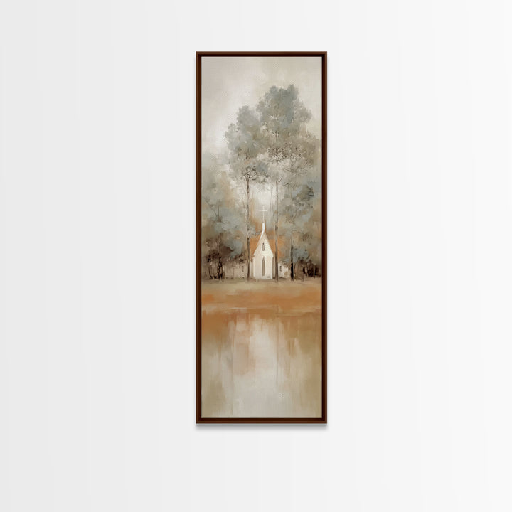Chapel Of Stillness | Framed Canvas Print | Christian Wall Art | Christian Art Canvas | Tall Narrow Wall Art | Christian Christmas Art | Ch