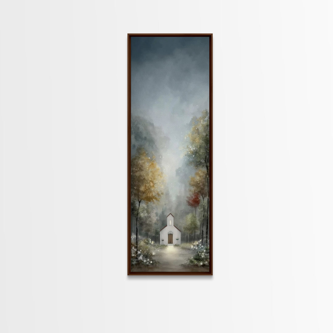 Sanctuary Of Light – Framed Canvas Print – Christian Wall Art – Modern Christian Art – Tall Skinny Art Print – Christmas Art Work – Christi