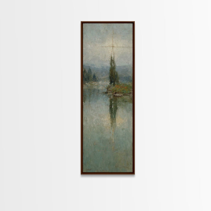 Skyward Grace – Framed Canvas Print – Christian Art Painting – Christmas Art – Narrow Art – Christian Wall Art – Subtle Christian Art – Chr