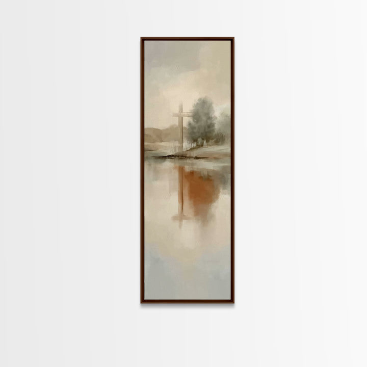 Mist Of Redemption – Framed Canvas Print – Christian Wall Art – Abstract Christian Art – Skinny Art – Christian Art Canvas – Christian Gift
