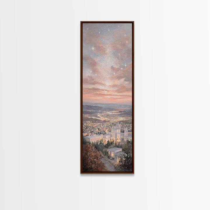 City Of Promise – Framed Canvas Print – Tall Narrow Wall Art – Christian Art Canvas – Christian Wall Art – Christmas Art – Christian Christ