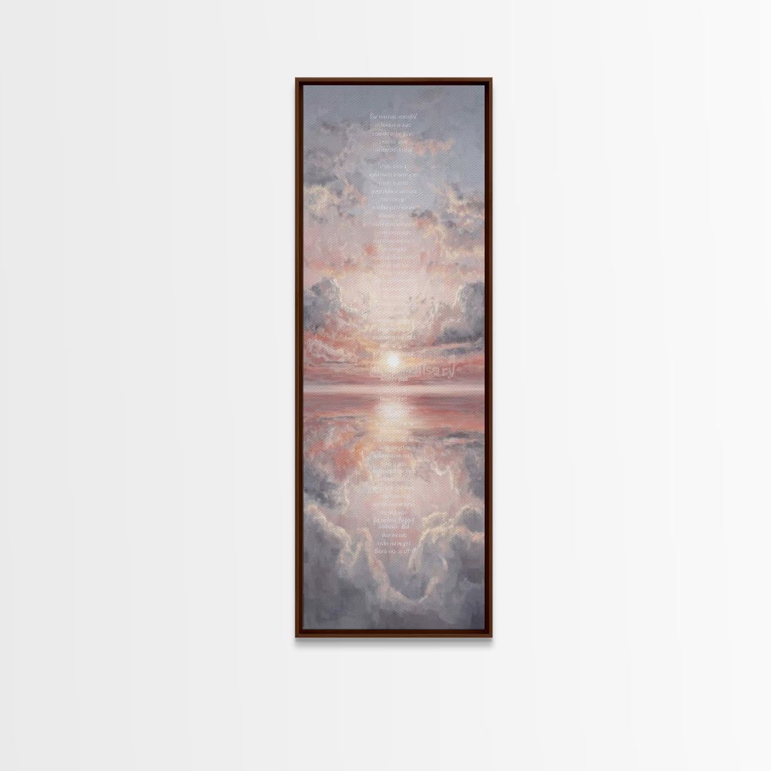River Of Peace – Framed Canvas Print – Tall Narrow Wall Art – Minimalist Christian Art – Christian Art Canvas – Christian Gift – Christian