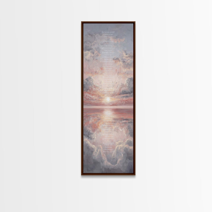 River Of Peace – Framed Canvas Print – Tall Narrow Wall Art – Minimalist Christian Art – Christian Art Canvas – Christian Gift – Christian