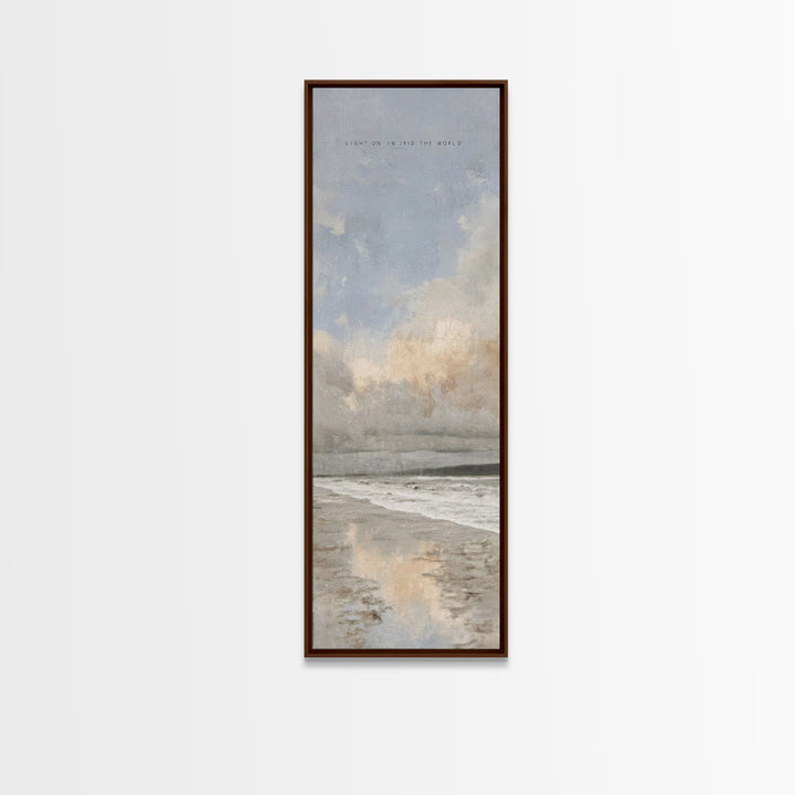 Shore Of Hope – Framed Canvas Print – Tall Narrow Wall Art – Christian Art Canvas – Christian Wall Art – Minimalist Christian Art – Christi