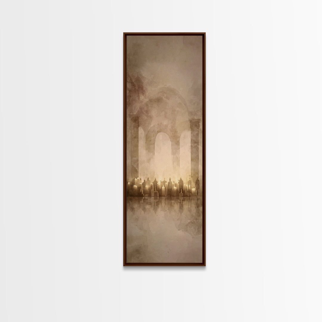 Promise Of Light – Framed Canvas Print – Tall Narrow Wall Art – Christian Painting – Christian Art Canvas – Christian Wall Art – Modern Chr