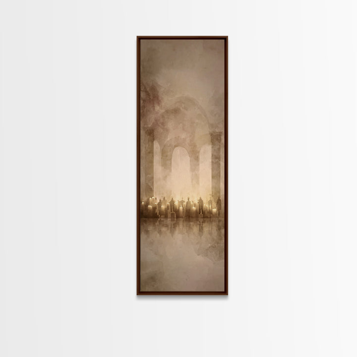 Promise Of Light – Framed Canvas Print – Tall Narrow Wall Art – Christian Painting – Christian Art Canvas – Christian Wall Art – Modern Chr