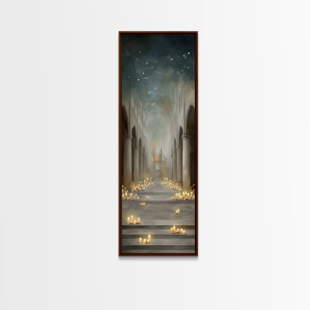 Sanctuary Glow – Framed Canvas Print – Narrow Art – Christian Wall Art – Christian Art Canvas – Christian Decor – Christian Art Print – Chr