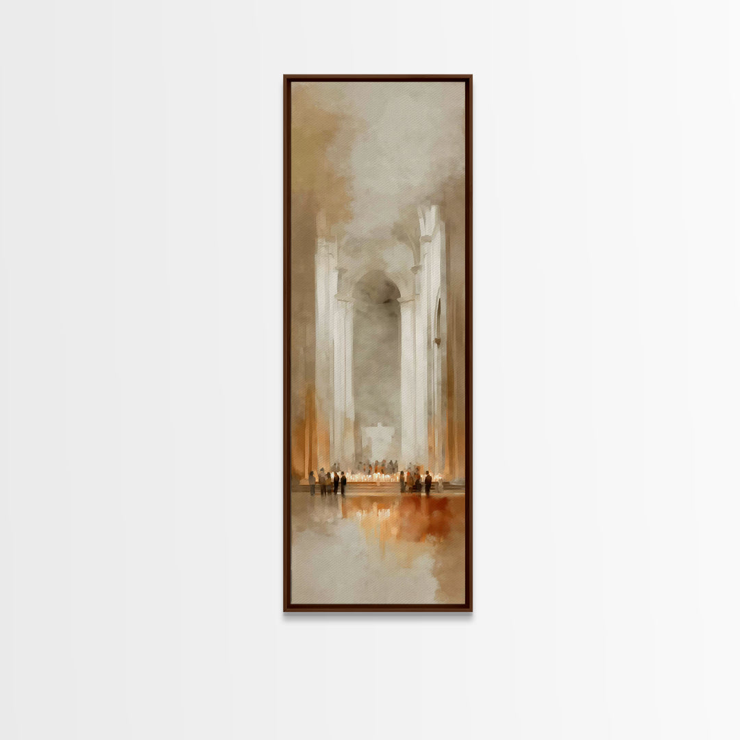 Cathedral Dawn – Framed Canvas Print – Skinny Art – Christian Art Canvas – Christian Wall Art – Framed Christian Art – Moody Christian Art