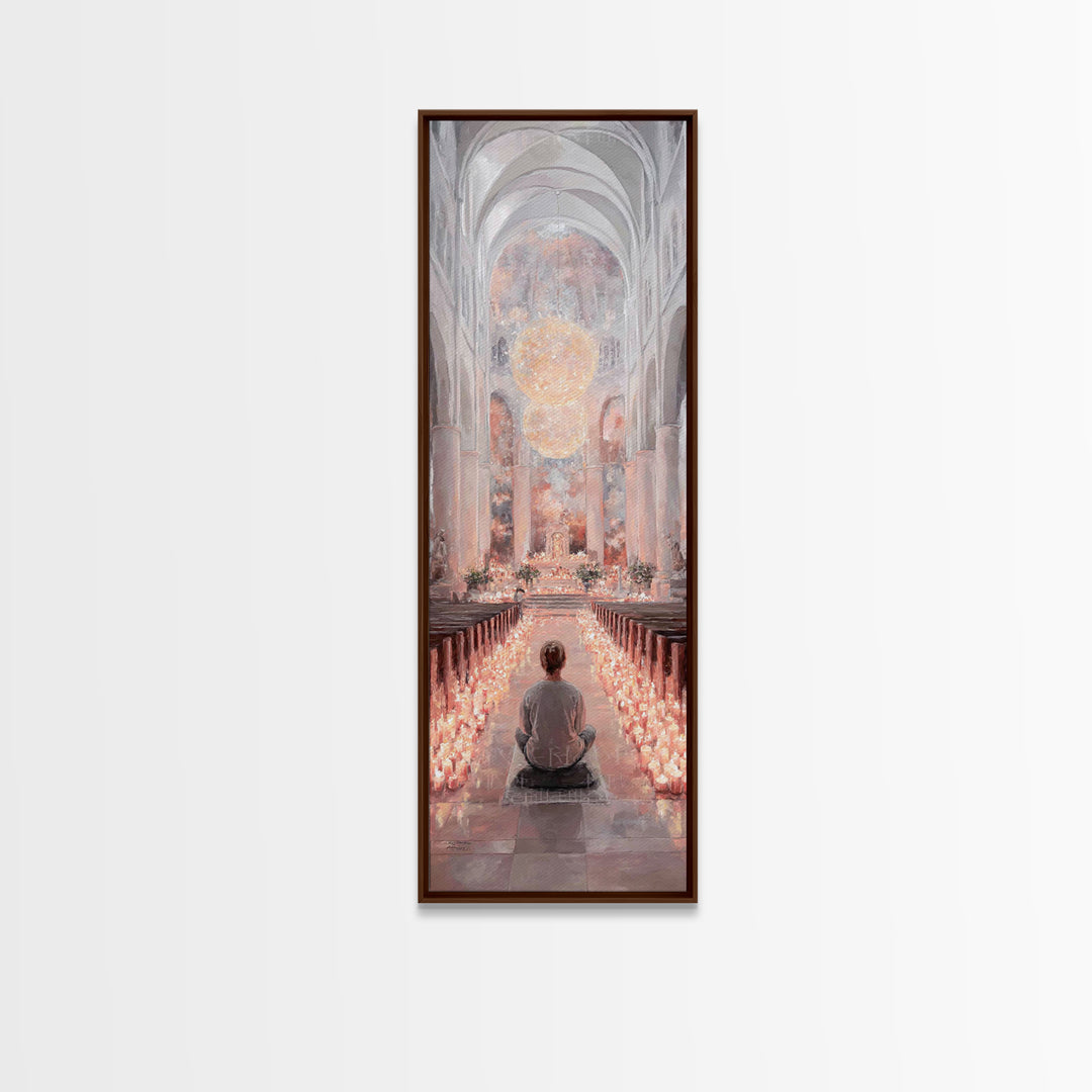 Sacred Gathering – Framed Canvas Print – Tall Narrow Wall Art – Christian Art – Christian Wall Art – Christian Art Canvas – Subtle Christia