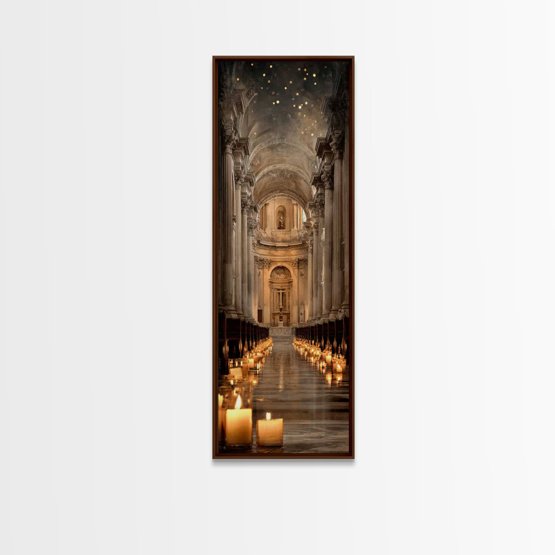 Sanctuary Of Light – Framed Canvas Print – Tall Narrow Wall Art – Christian Wall Art – Jesus Painting – Christian Christmas Art – Faith Art