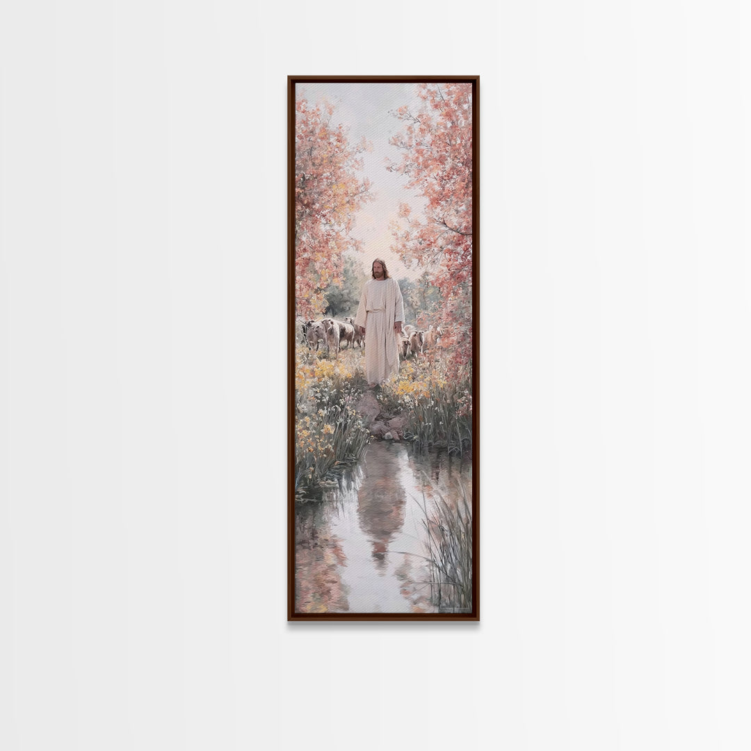 Shepherds Of Grace, Framed Canvas Print, Skinny Art, Christian Art Canvas, Jesus Painting, Christian Christmas Art, Christian Wall Art