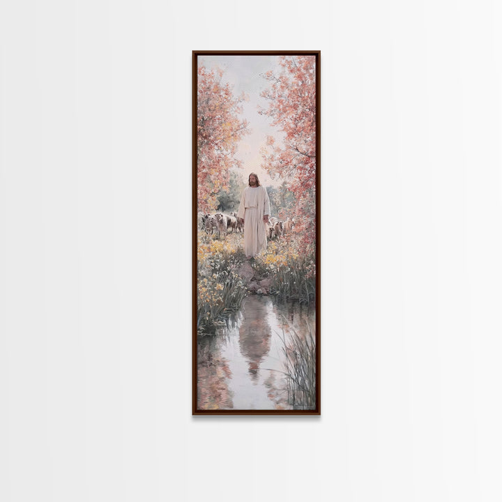 Shepherds Of Grace, Framed Canvas Print, Skinny Art, Christian Art Canvas, Jesus Painting, Christian Christmas Art, Christian Wall Art
