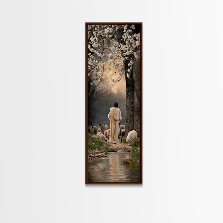 Gathered In Peace – Framed Canvas Print – Narrow Art – Christian Painting – Jesus Canvas Art – Christian Wall Art – Christmas Art – Faith A