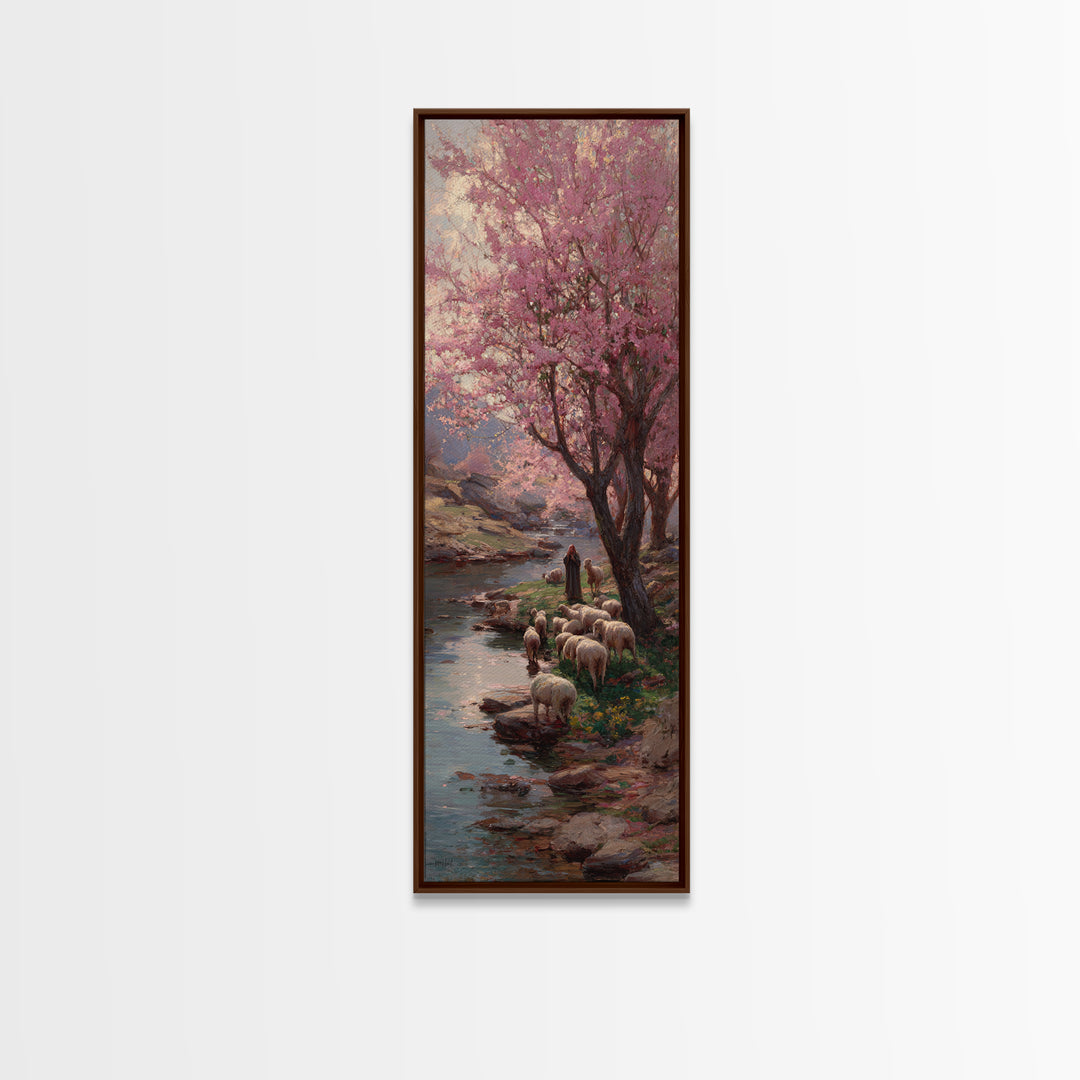 Fields Of Blessing | Framed Canvas Print | Tall Narrow Wall Art | Christian Painting | Jesus Art Print | Christian Christmas Art