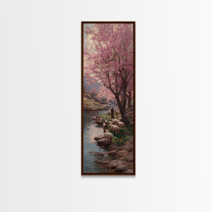 Fields Of Blessing | Framed Canvas Print | Tall Narrow Wall Art | Christian Painting | Jesus Art Print | Christian Christmas Art
