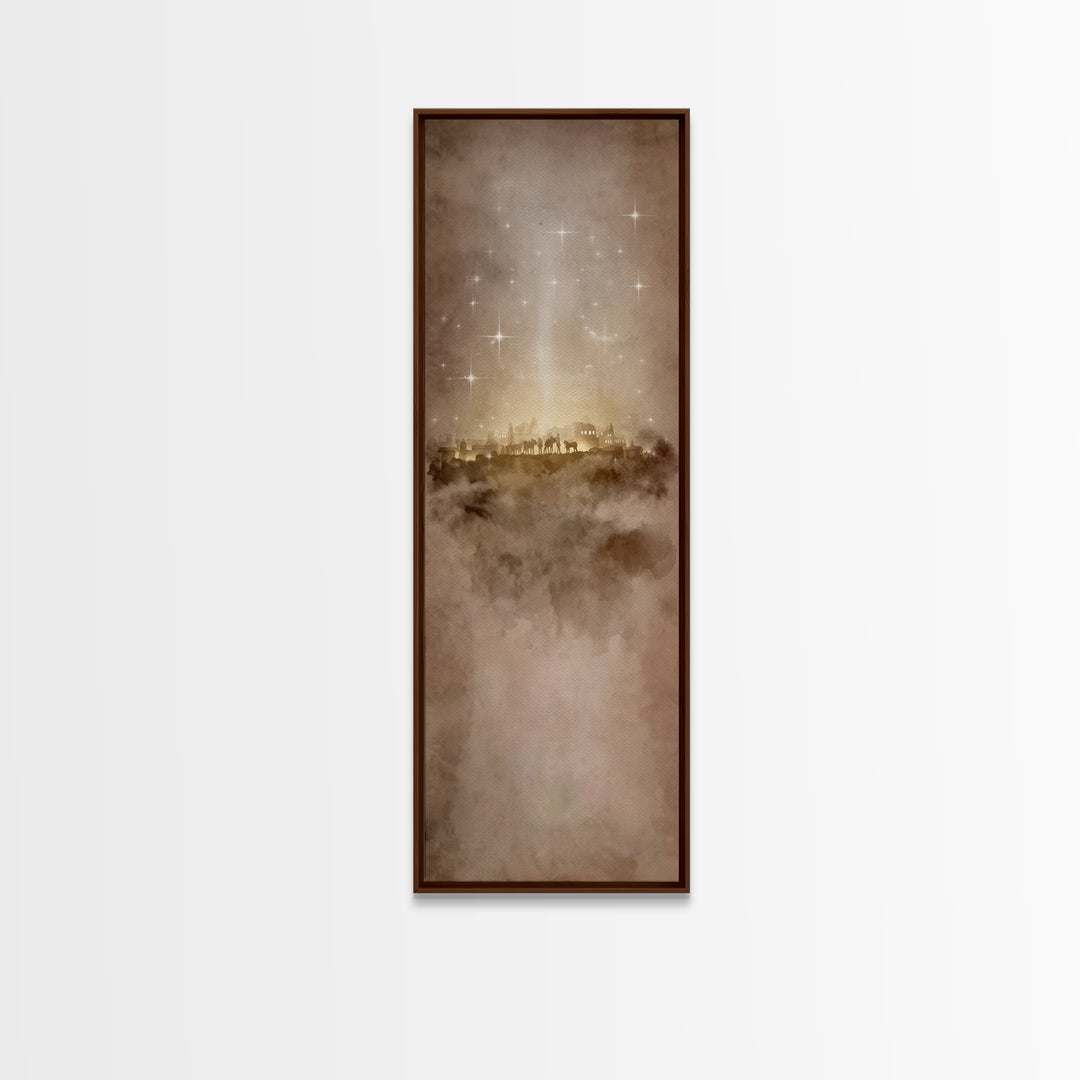 Guiding Star – Framed Canvas Print – Christian Wall Art – Christian Art Canvas – Christmas Wall Art – Narrow Art – Christian Christmas Art