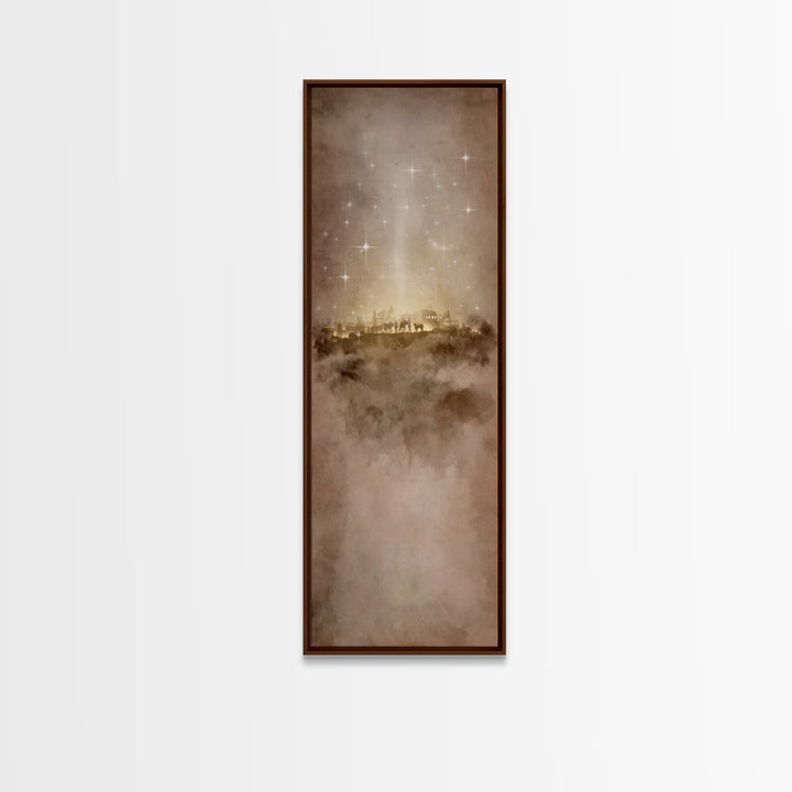 Guiding Star – Framed Canvas Print – Christian Wall Art – Christian Art Canvas – Christmas Wall Art – Narrow Art – Christian Christmas Art