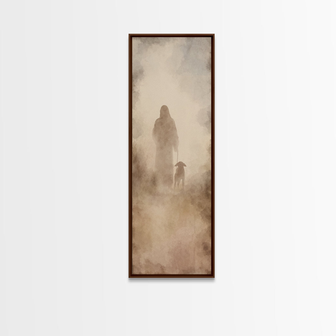 Path Of Mercy – Framed Canvas Print – Tall Narrow Wall Art – Christian Wall Art – Jesus Painting – Christian Art Canvas – Faith Art
