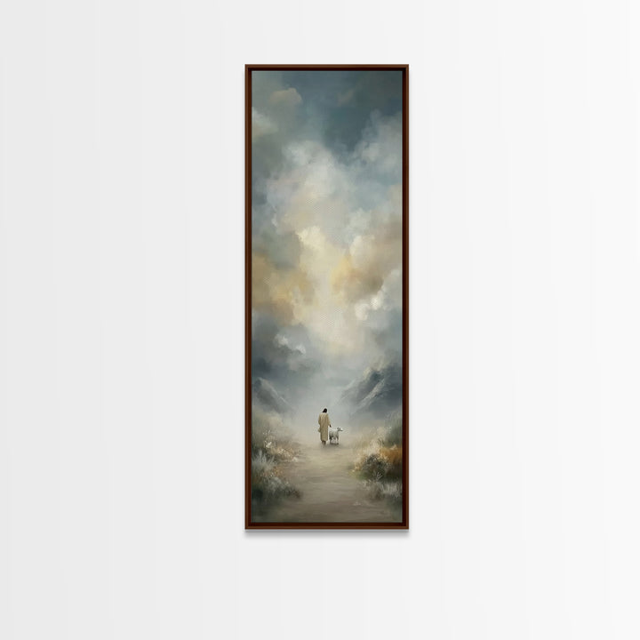 Fields Of Hope, Framed Canvas Print, Narrow Art, Christian Art Canvas, Jesus Painting, Christian Wall Art, Christian Christmas Art