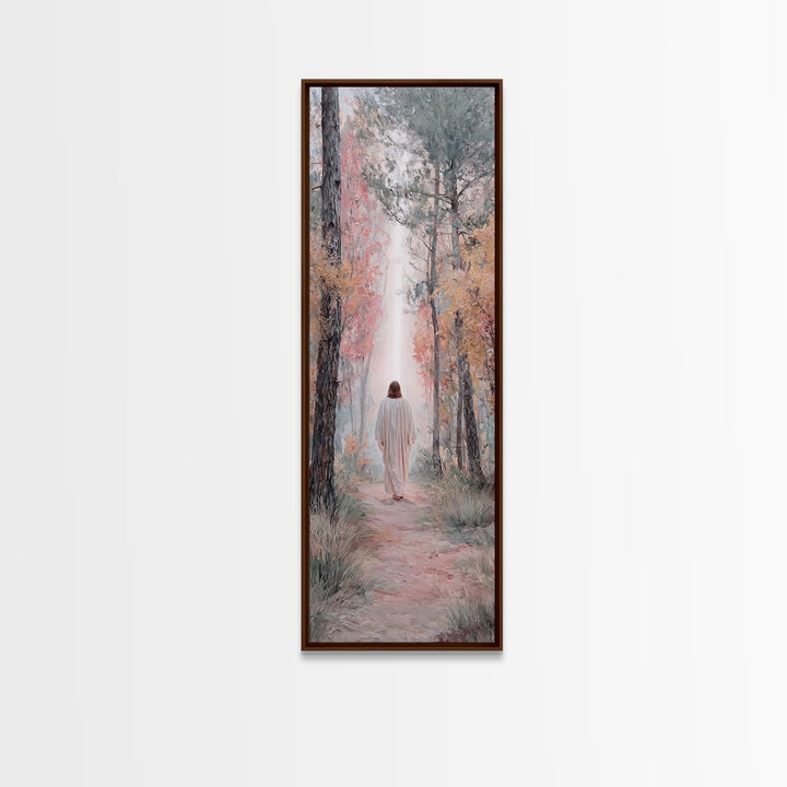 Sunset Shepherd Walk | Framed Canvas Print | Narrow Art | Christian Art Canvas | Jesus Painting | Christian Wall Art | Christian Gift Ideas