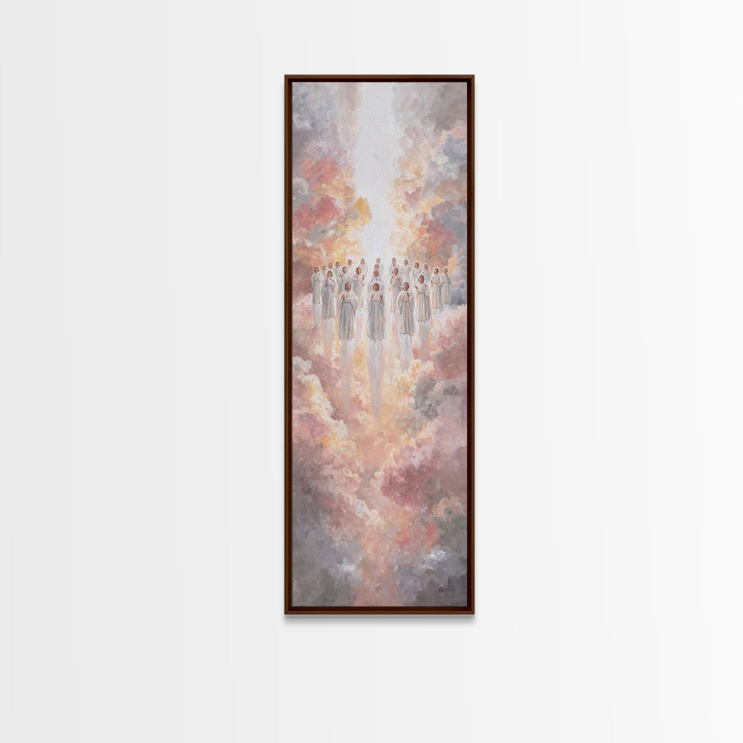 Heavenly Host – Framed Canvas Print | Christian Art Canvas | Christian Wall Art | Modern Christian Art | Tall Skinny Art Print | Christmas