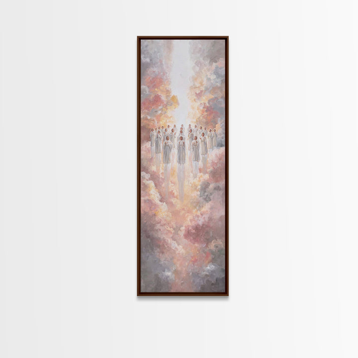 Heavenly Host – Framed Canvas Print | Christian Art Canvas | Christian Wall Art | Modern Christian Art | Tall Skinny Art Print | Christmas