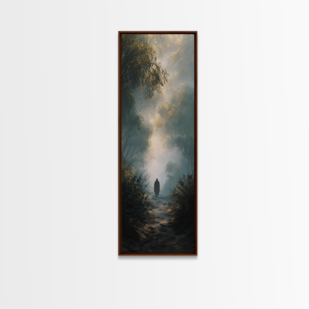 Path Of Grace – Framed Canvas Print – Tall Skinny Art Print – Christian Wall Art – Jesus Painting – Modern Christian Art – Christmas Art