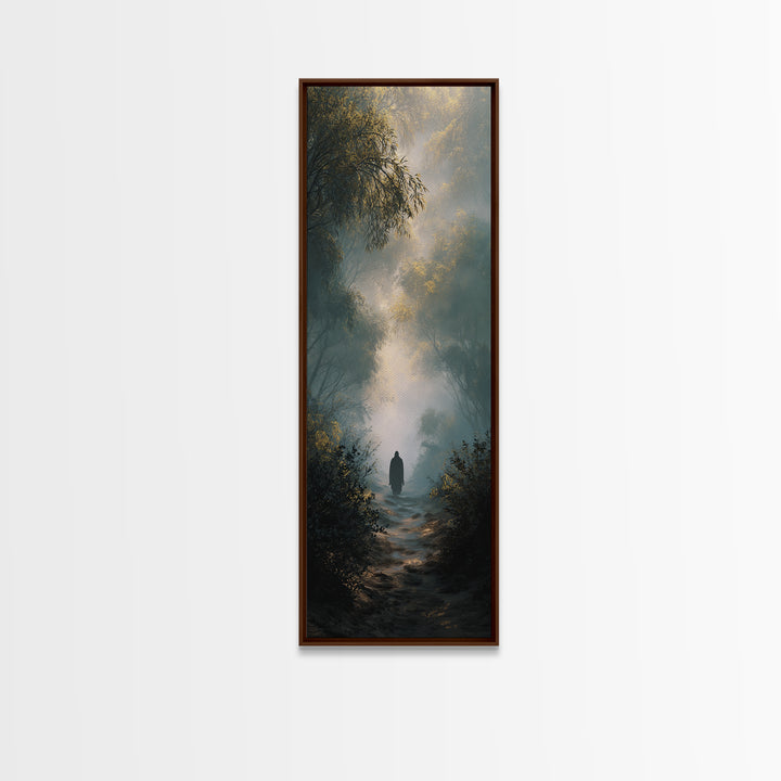 Path Of Grace – Framed Canvas Print – Tall Skinny Art Print – Christian Wall Art – Jesus Painting – Modern Christian Art – Christmas Art