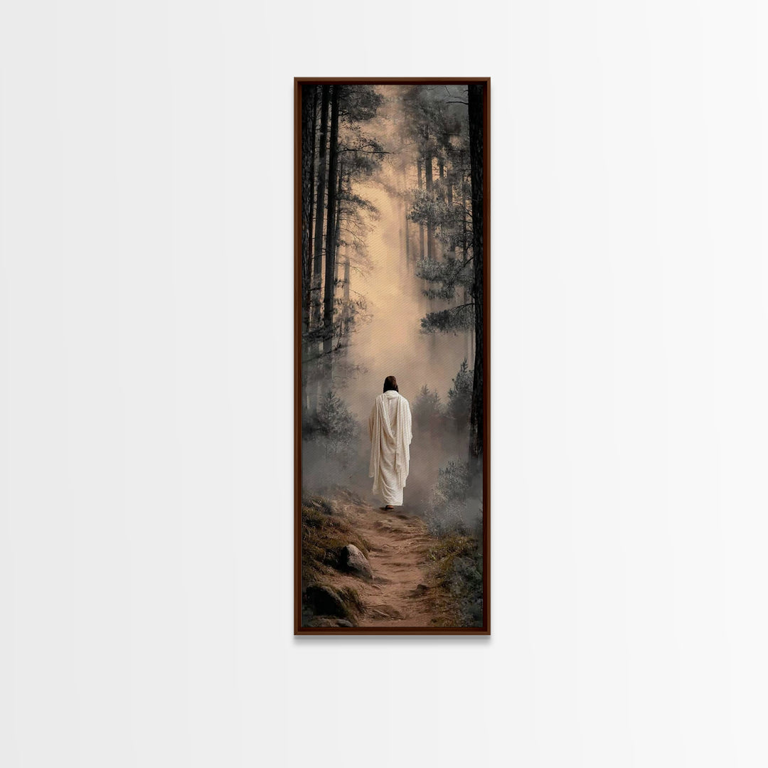 Redeemer’s Walk – Framed Canvas Print – Tall Skinny Art Print – Christian Art Work – Christian Painting – Jesus Canvas Art – Christian Chri