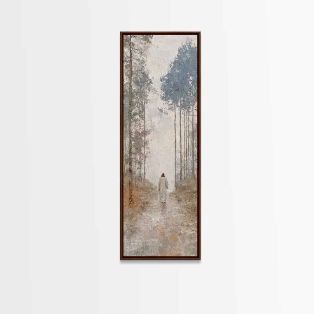 Sacred Morning Path – Framed Canvas Print – Skinny Art – Christian Art Work – Christian Painting – Jesus Painting – Modern Christian Art –