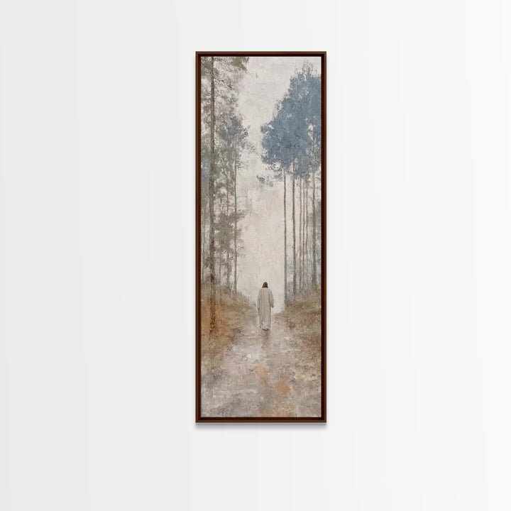 Sacred Morning Path – Framed Canvas Print – Skinny Art – Christian Art Work – Christian Painting – Jesus Painting – Modern Christian Art –