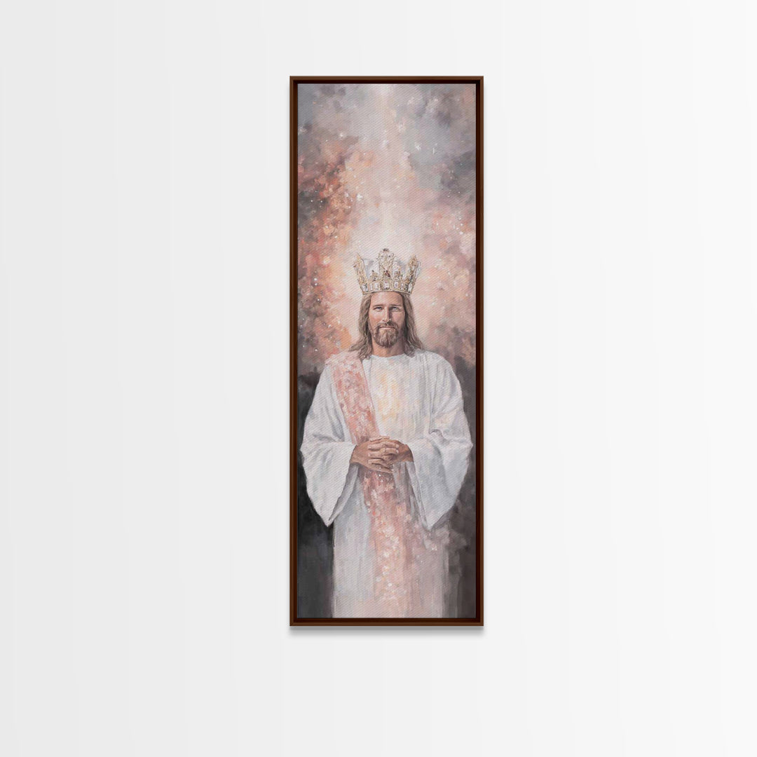 Heavenly Bright Trail – Framed Canvas Print – Tall Skinny Art Print – Christian Wall Art – Christian Painting – Jesus Art Print – Vintage C