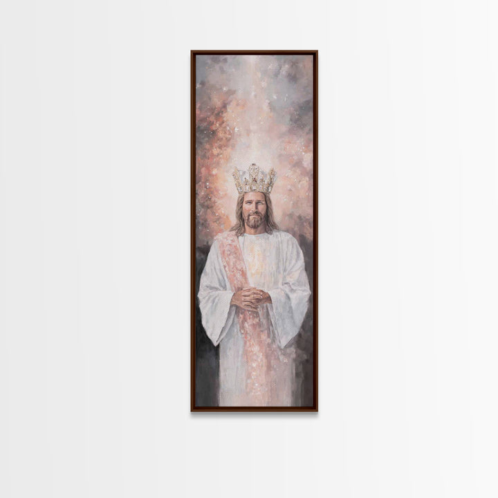 Heavenly Bright Trail – Framed Canvas Print – Tall Skinny Art Print – Christian Wall Art – Christian Painting – Jesus Art Print – Vintage C