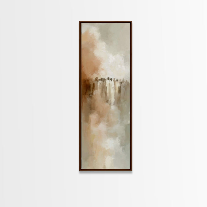 Cloudborn Saints – Framed Canvas Print, Christian Art Prints, Christian Wall Art, Abstract Christian Art, Skinny Art, Christian Painting