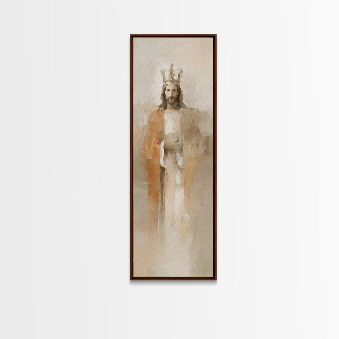 Eternal King Light – Framed Canvas Print – Narrow Art – Christian Art Canvas – Jesus Painting – Vintage Christian Art – Christmas Wall Art