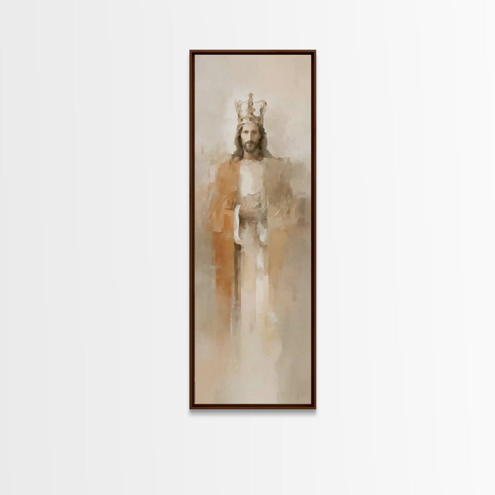 Eternal King Light – Framed Canvas Print – Narrow Art – Christian Art Canvas – Jesus Painting – Vintage Christian Art – Christmas Wall Art