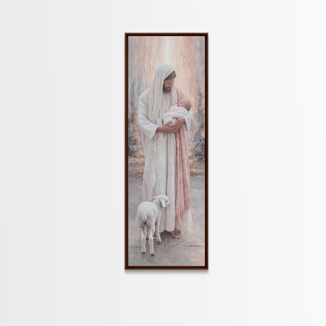 Radiant Holy Peace – Framed Canvas Print – Tall Narrow Wall Art – Christian Wall Art – Christian Art Canvas – Jesus Painting – Christian Ch