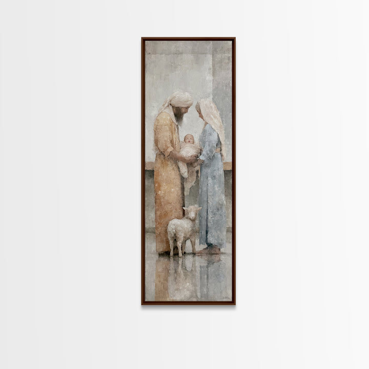 Bethlehem Dawn Light – Framed Canvas Print – Narrow Art – Christian Christmas Art – Christian Art Canvas – Christian Wall Art – Christmas C