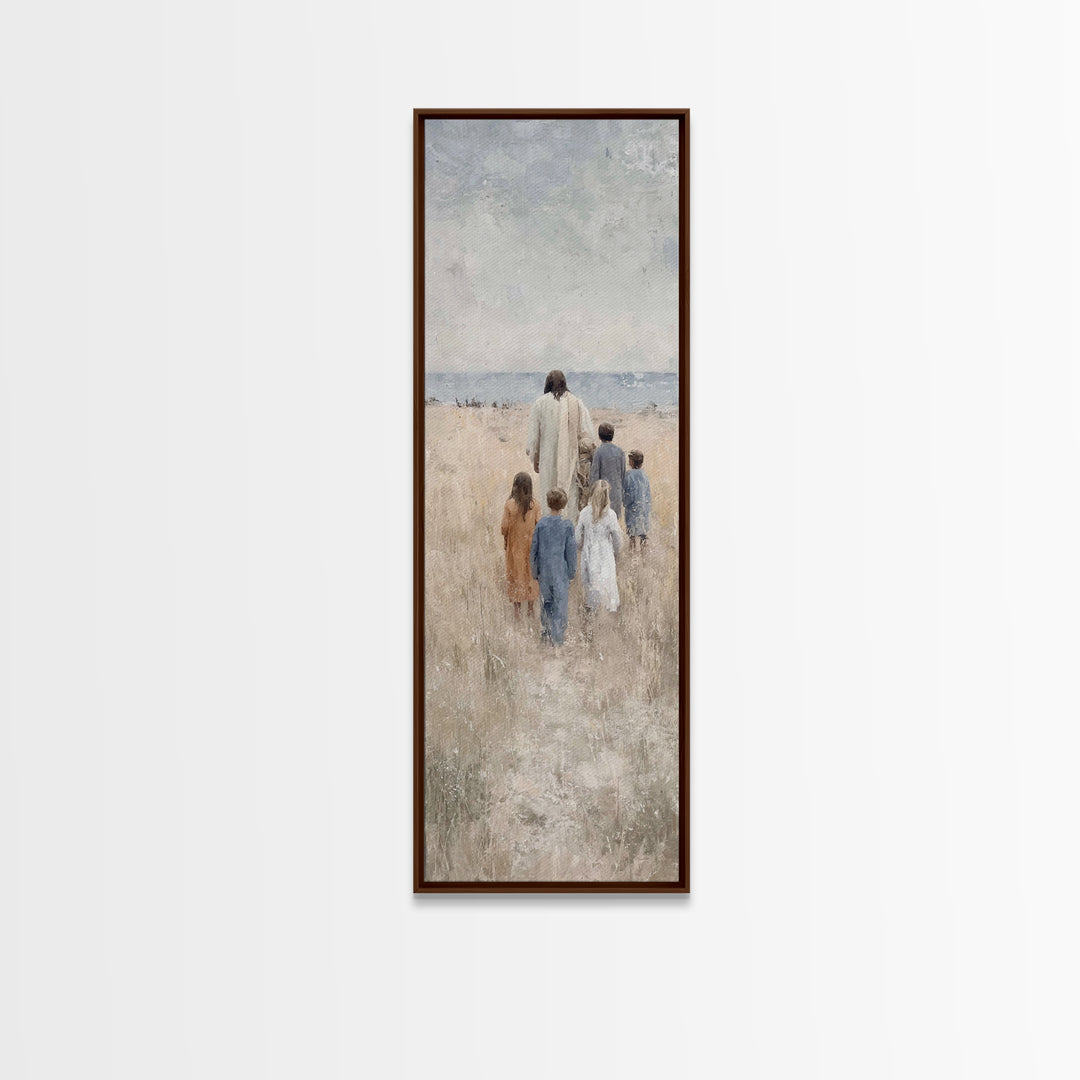 Path Of Grace – Framed Canvas Print – Tall Narrow Wall Art – Christian Wall Art – Jesus Painting – Christmas Art