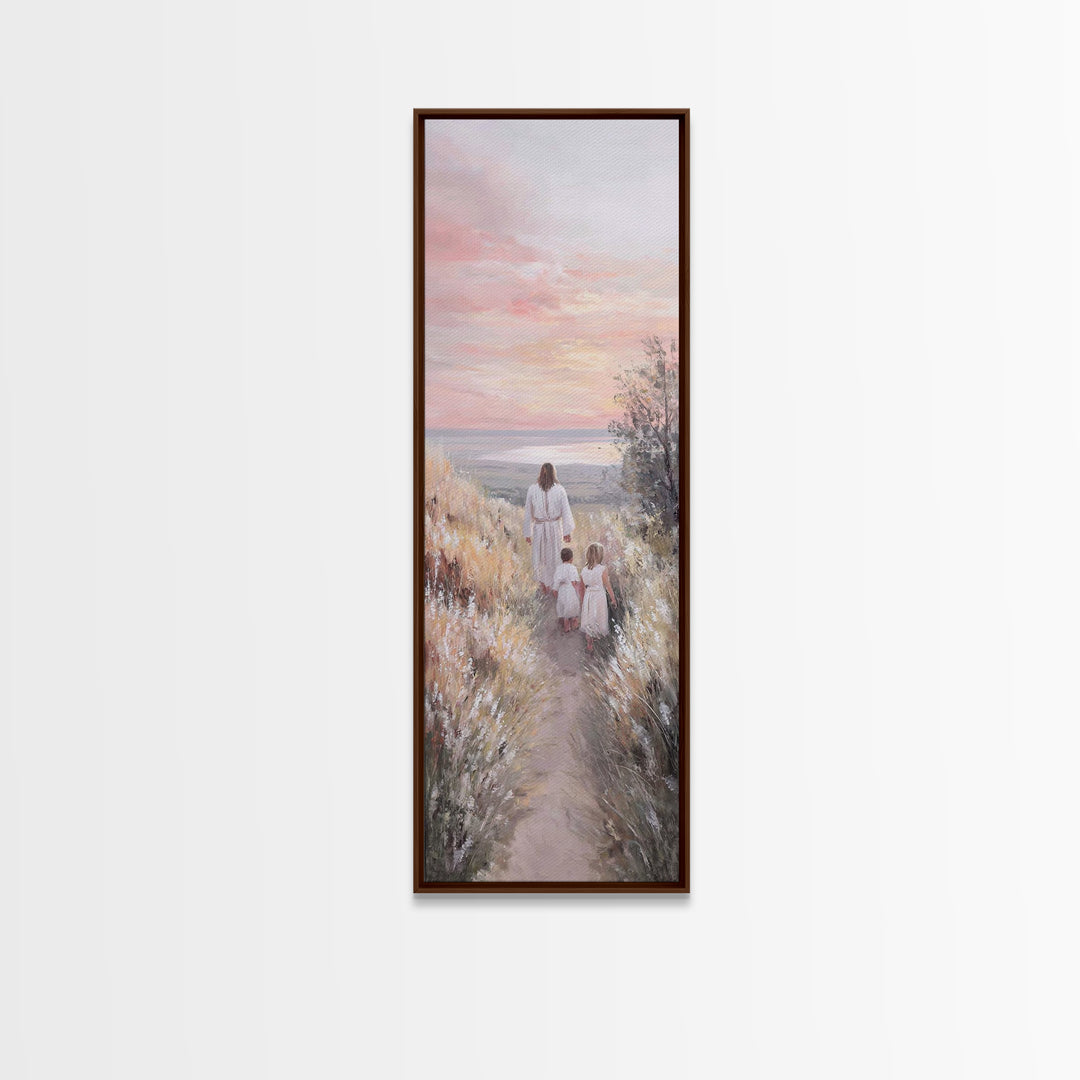 Fields Of Mercy | Framed Canvas Print | Tall Skinny Art Print | Christian Art Canvas | Jesus Painting | Christian Christmas Art