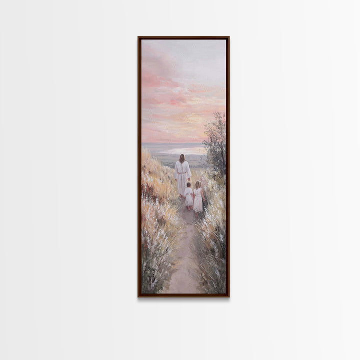 Fields Of Mercy | Framed Canvas Print | Tall Skinny Art Print | Christian Art Canvas | Jesus Painting | Christian Christmas Art