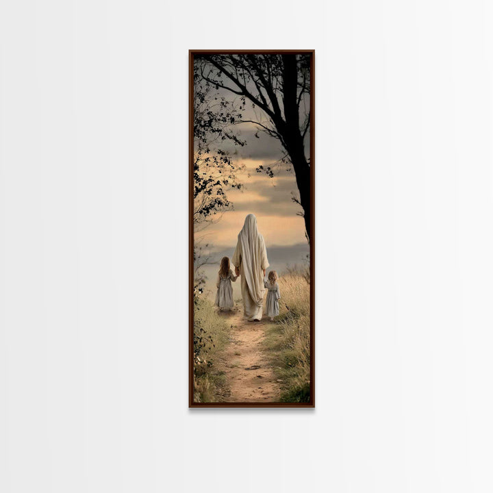 Walk In Faith – Framed Canvas Print – Skinny Art – Christian Painting – Christian Art Canvas – Jesus Art Print – Christmas Art