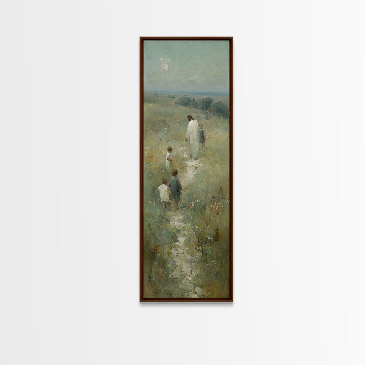 Evening Of Hope | Framed Canvas Print | Tall Narrow Wall Art | Christian Art | Jesus Painting Canvas | Christmas Art